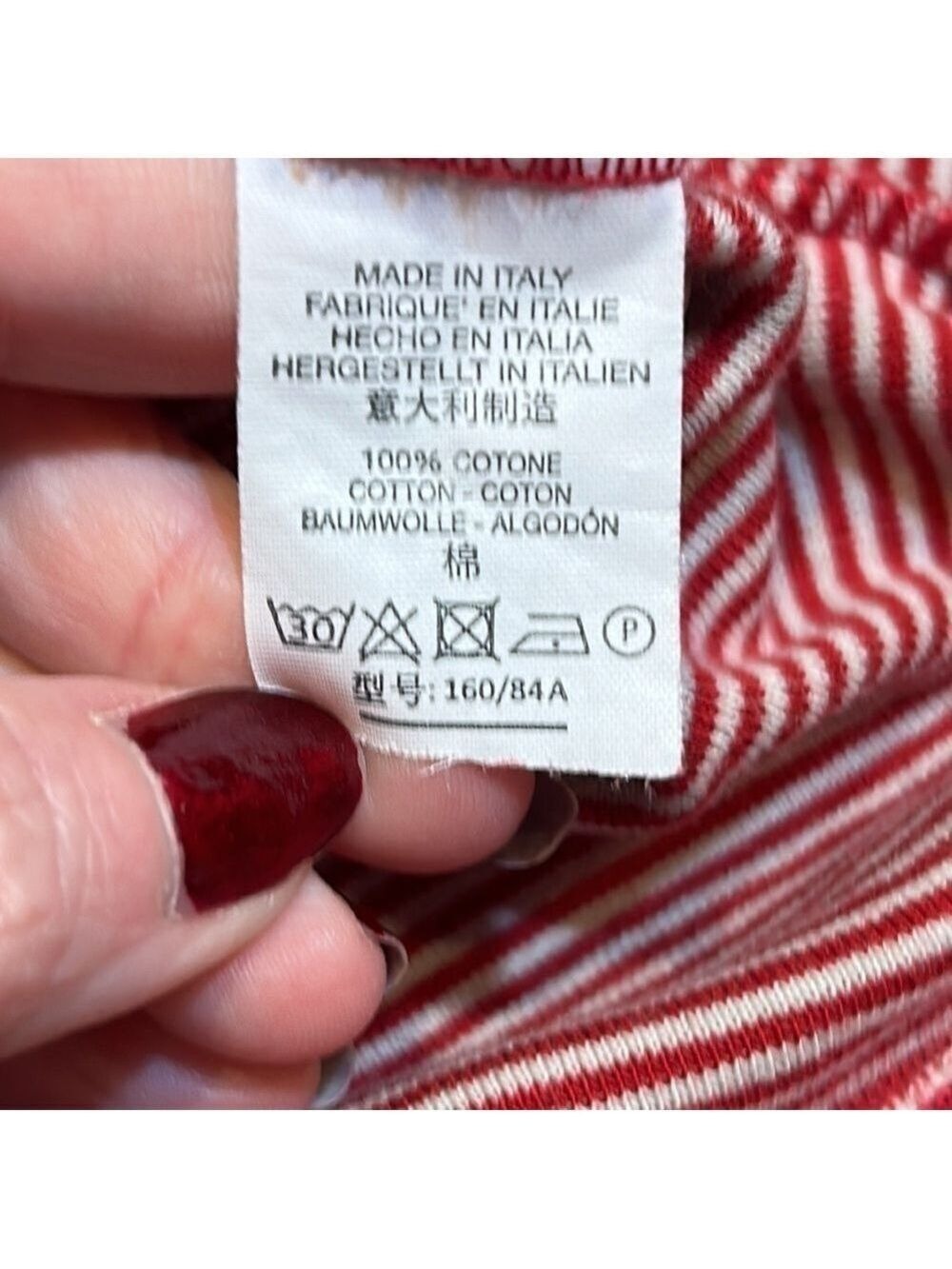 BRANDY MELVILLE Vintage Red & White Striped Tee Size S - Picture 7 of 7